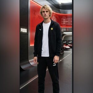 Stunning PUMA Scuderia Ferrari Race Men's Sweat Jacket & Pants Tracksuits 2pc!
